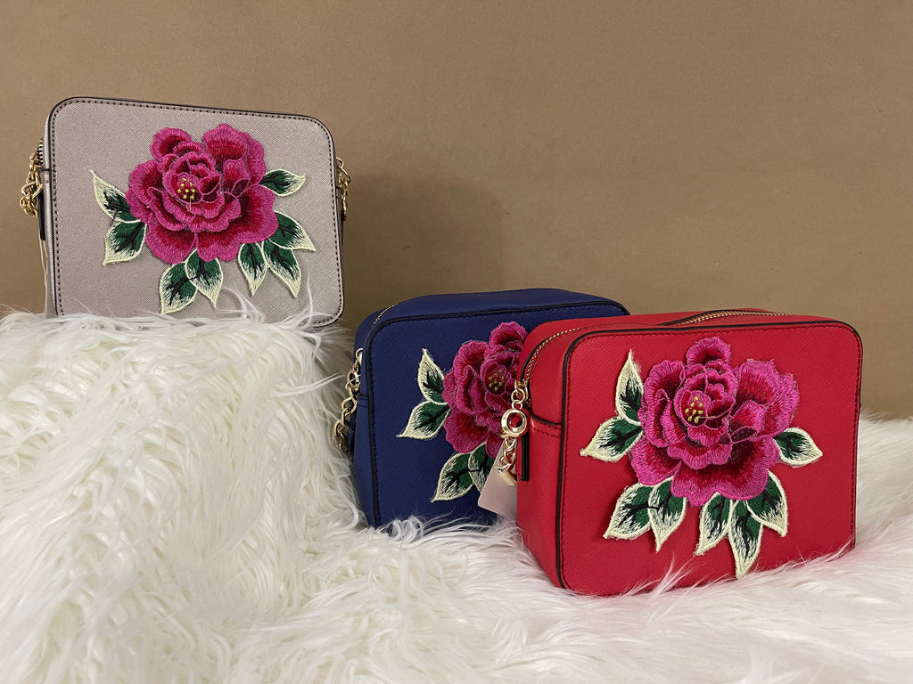 Flower Embroidery Saffiano