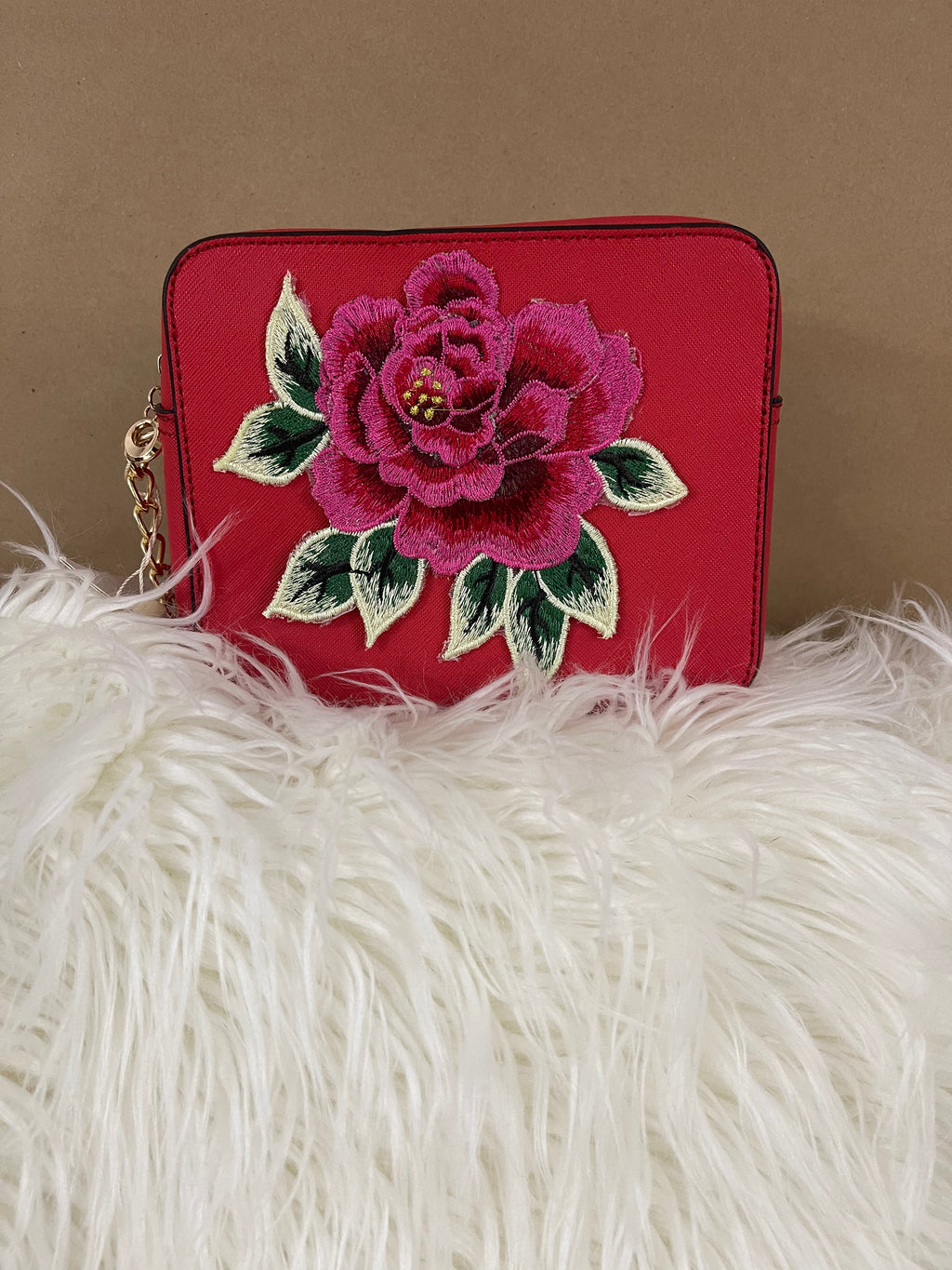 Flower Embroidery Saffiano