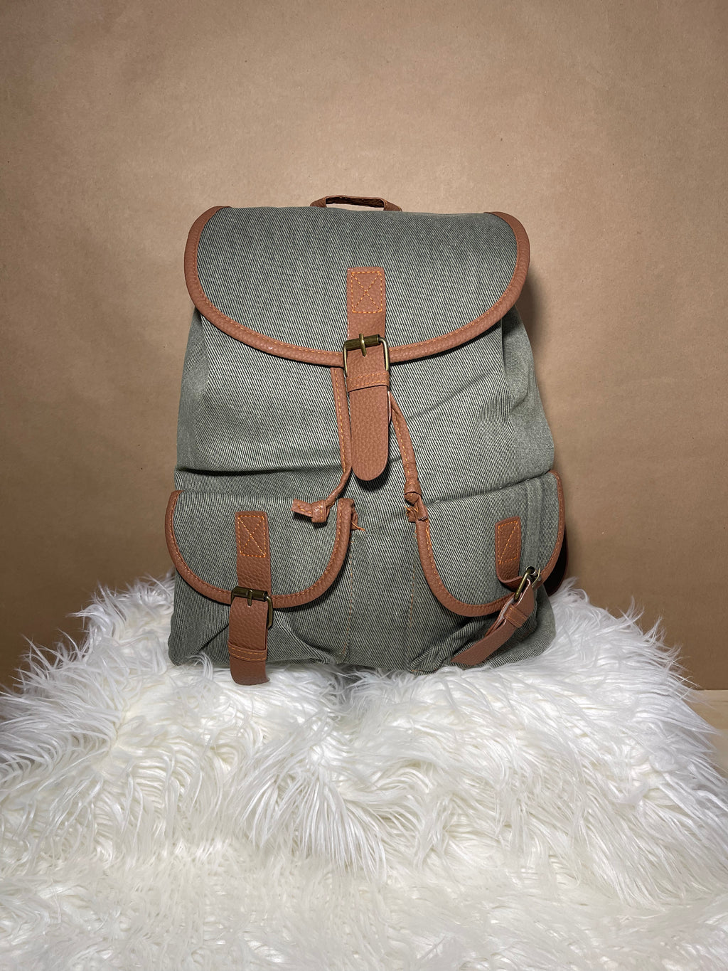 Two Tone Canvas Backpack