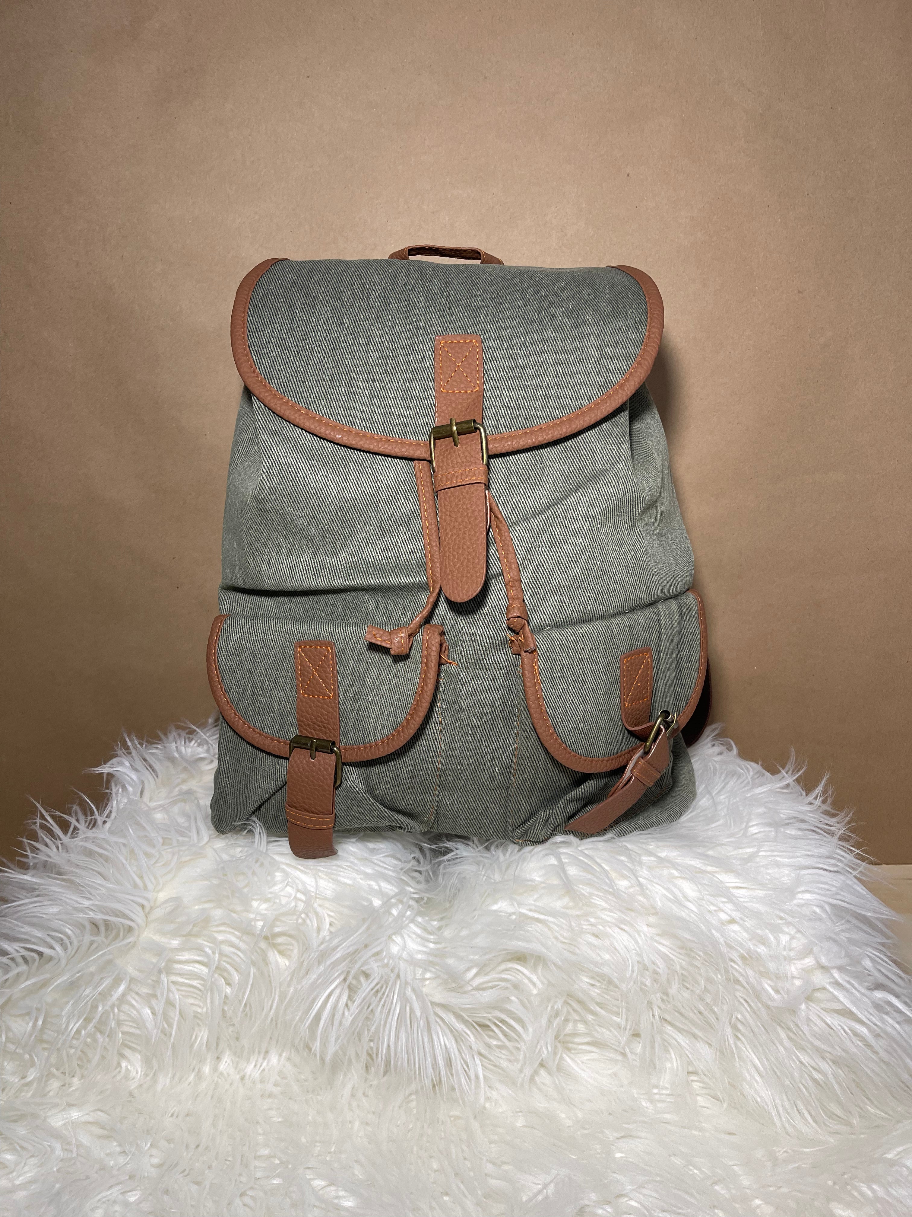 Two Tone Canvas Backpack
