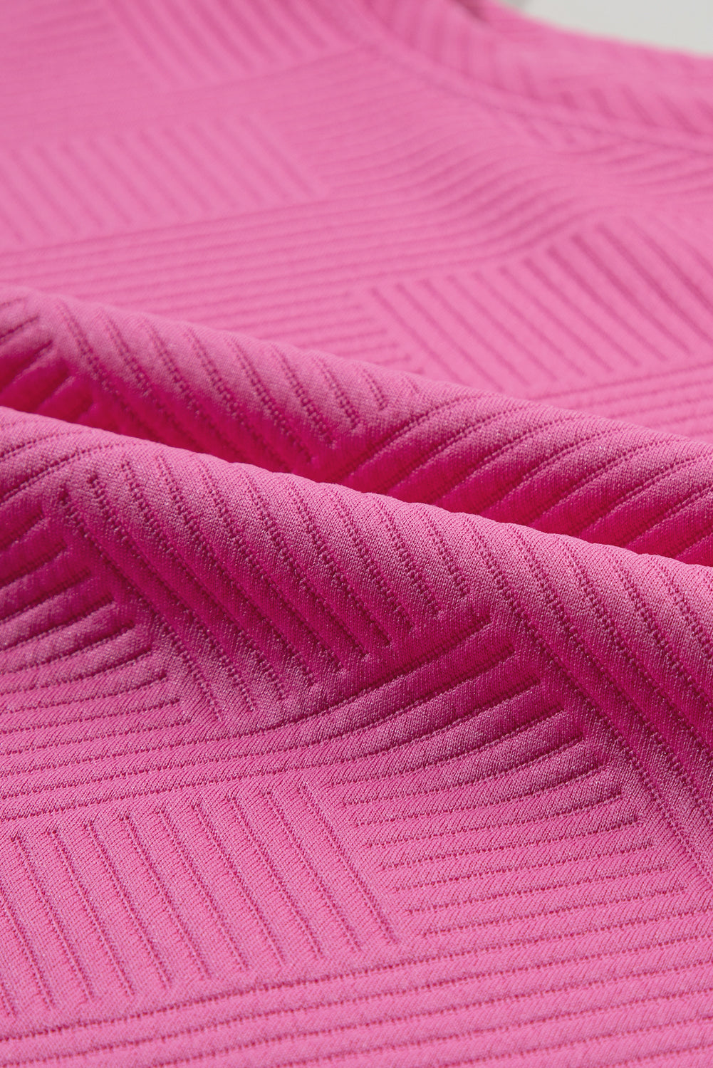 2pcs Textured Drawstring Shorts Set