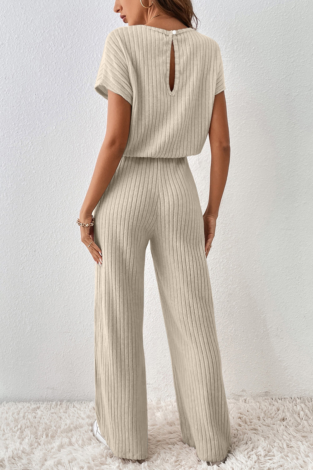 Ribbed Wide Leg Jumpsuit